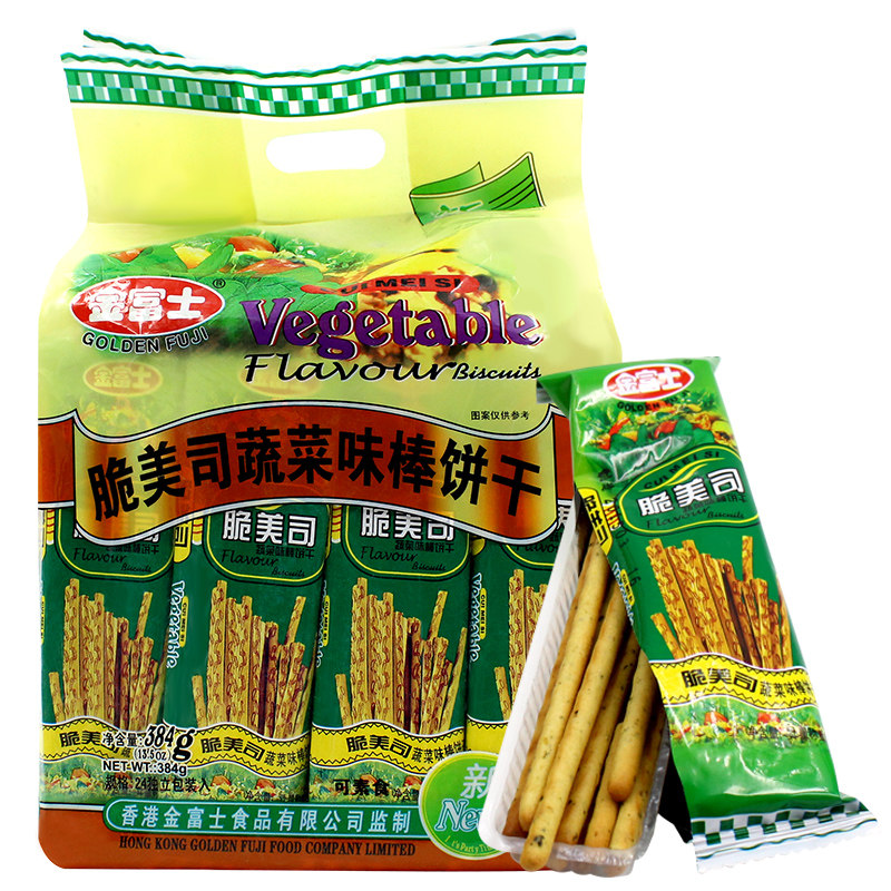 【天猫超市】金富士 脆美司蔬菜味棒饼384g/袋营养美味休闲零食○
