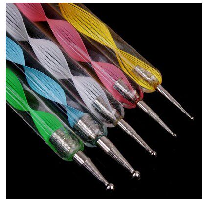 Beauty Nail Tool Pen Point Flower Pen Point Drilling Pen Point Drilling Needle Double Head Point Drilling Pen Polo Point Paintbrush Stroke pen 5 sets