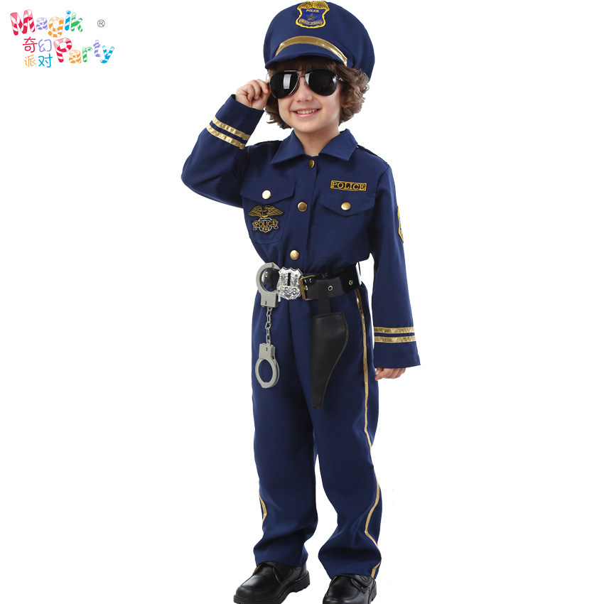Halloween children's performance costumes Cosplay performance clothes masquerade party public security police officers and prison guards