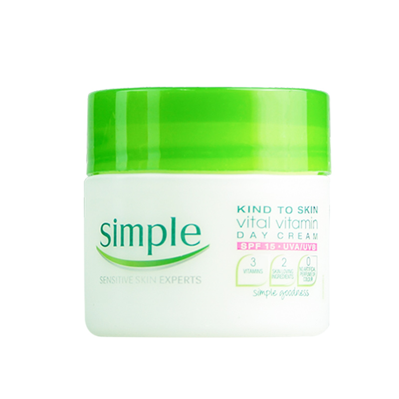 simple清妍维他命保湿修复日霜 SPF15冰激凌面霜抗氧化50ml
