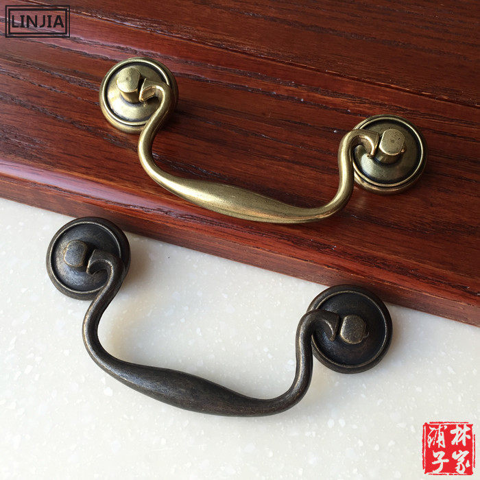Nordic Wardrobe Door Handle Solid American Innate Comeback Drawers Shoe Cabinet Handle Mediterranean Turquoi Bronze Handle