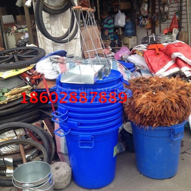 Thickened bin with cover containing barrel * Large number blue round bucket Chengdu-Taobao