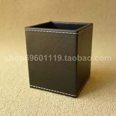 Imitation leather pen holder pen holder pen holder office supplies desktop storage pen bucket business gifts