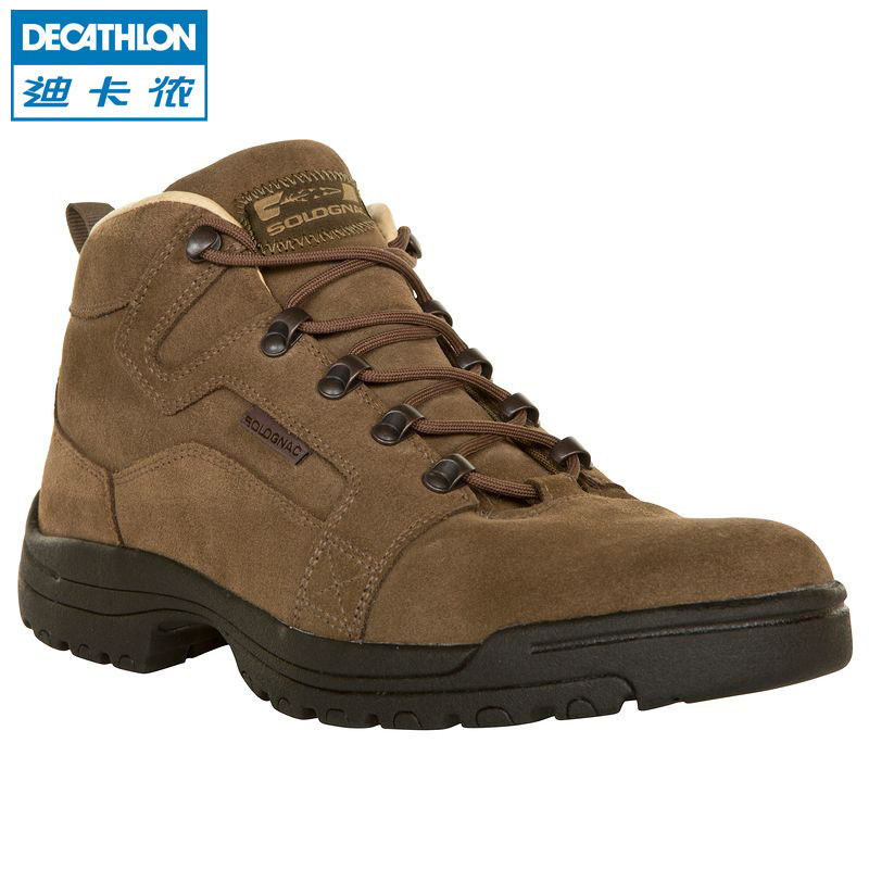 迪卡侬 户外野外徒步鞋男鞋 高帮防滑防泼水登山鞋SOLOGNAC