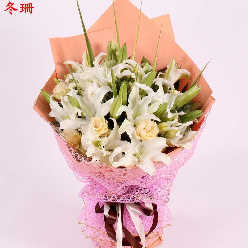 江阴溧阳枝江香水百合花束金坛同城鲜花速递朋友同事领导长辈礼物