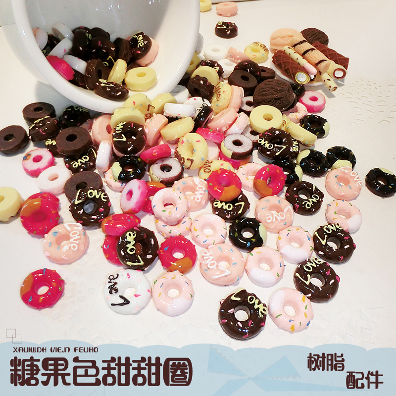 Sweet Donut Cake Diy Mobile Phone Protection Shell Emulation Cream Gum Material Bag Handmade Crystal Glue Making Resin Accessories