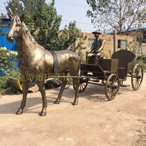 Golden wedding wedding film and television props anti-copper fake horse dummy real car European carriage base square modeling car New