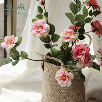 Looking for point simulation flower decoration flower iceberg rose flower arrangement fake flower silk flower bedroom living room dining table interior decoration