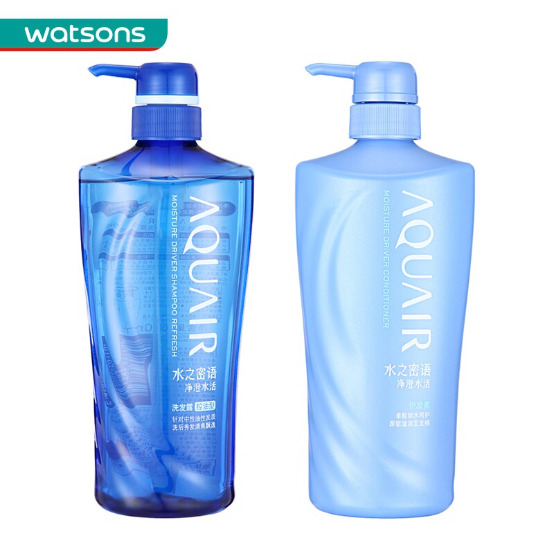 【屈臣氏】 资生堂水之密语净澄洗发露(控油)600ml+护发素600ml