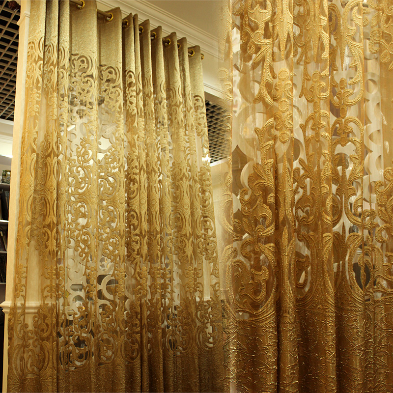 Купить Тюль Золотой Вышивкой