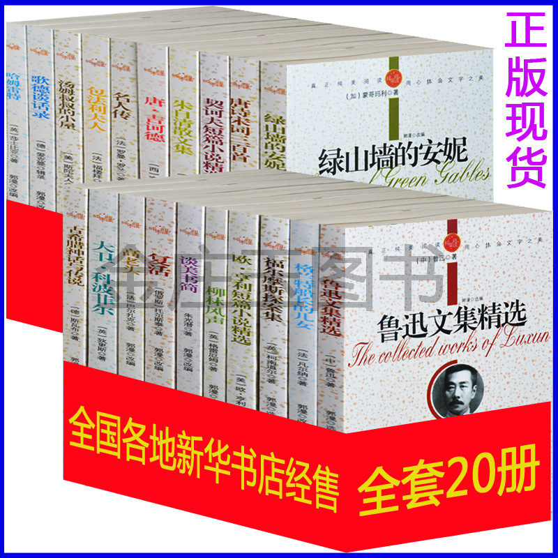 世界文学名著套装青少年少儿版儿童读物全20册 中小学生课外必读名著书籍套装 适合初中生看的课外书籍10-15岁 正版 鲁迅文集精选