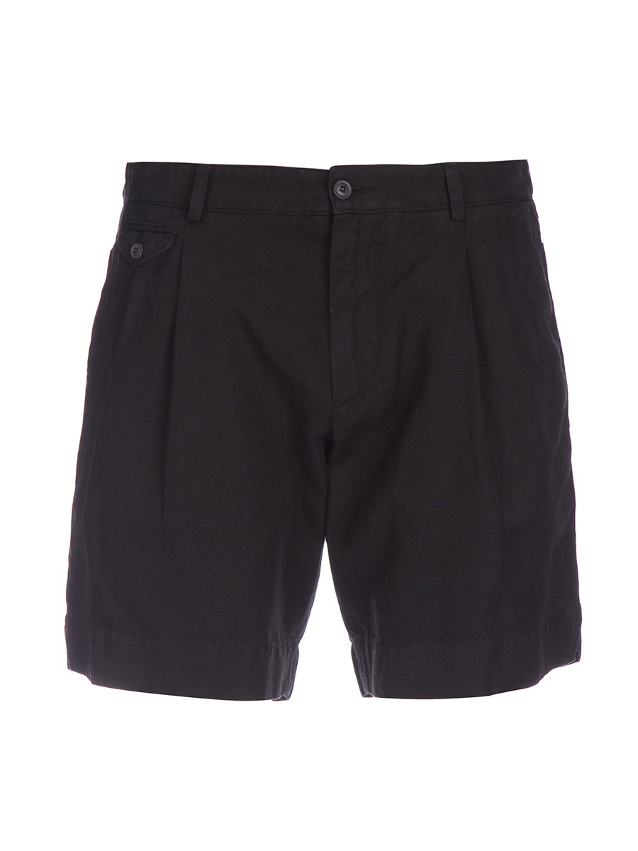 Dolce&Gabbana 黑色褶裥饰插袋设计裤装