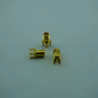 SMA-RKH SMA connector PCB four-pin welding brass beryllium copper gold-plated conforming to ROHS