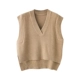 Xuân 2018 vest ngắn vai nữ vest len ​​cổ chữ V không tay áo thun áo len dệt kim giản dị phiên bản Hàn Quốc áo blazer nữ đẹp Áo vest