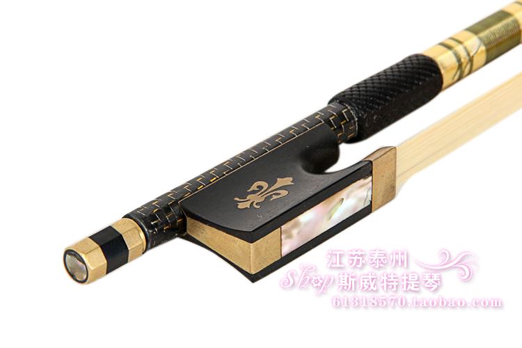 High-end All-handcrafted Adult Violinist Bow Insert Golden Silk Carbon Bow Pole Mongolia A-level Mati Bow Hair Test Playing