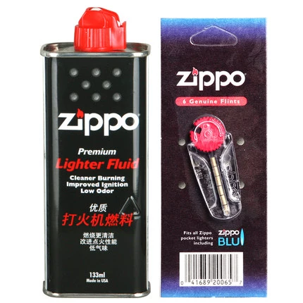 Подлинный Zippo более легкий пакет специальных аксессуаров нефти (133 мл нефти+коробка из 6 огнестрельных камней) по всей стране Бесплатная доставка