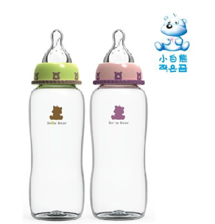 正品小白熊奶瓶 标准口径 09301 PP 耐高温 母体拟真奶嘴240ML
