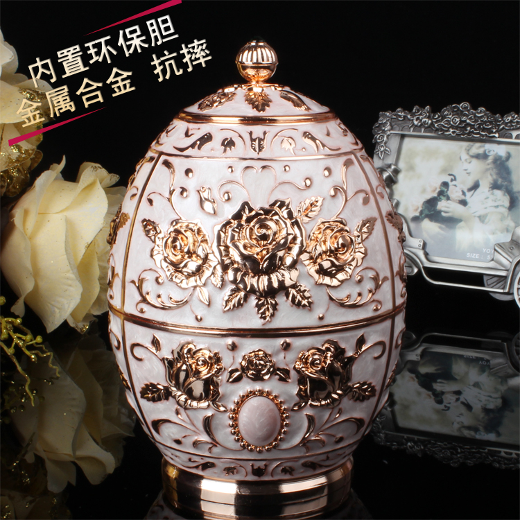 High-quality alloy European-style tea barrel large-sized sealed half-jin tea box personalized creative home decoration gift