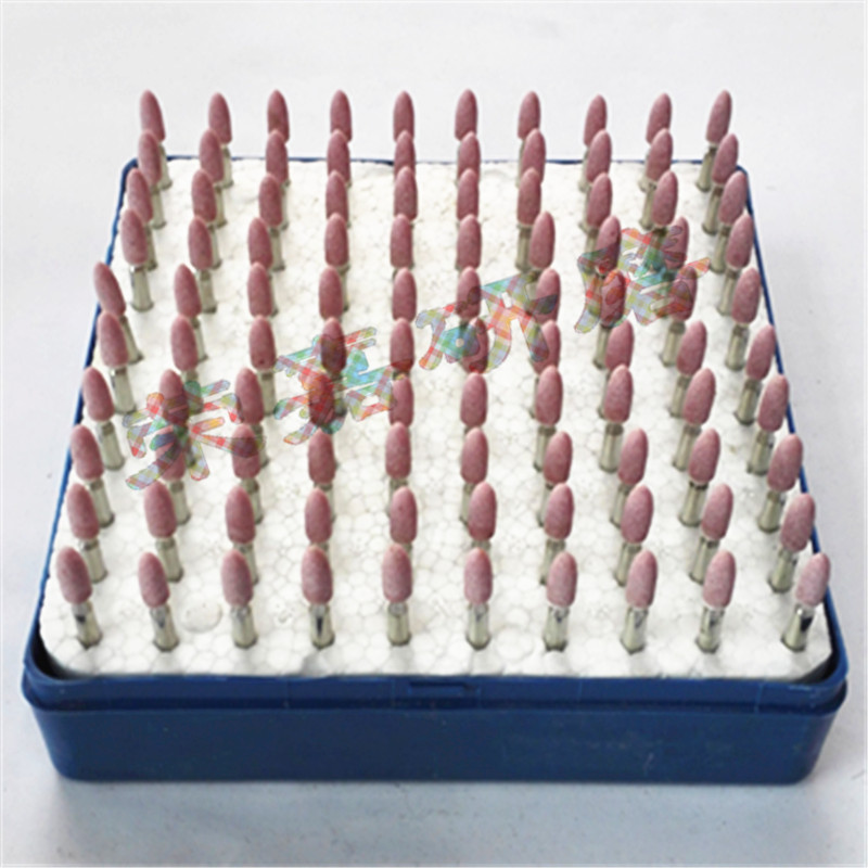 Red corundum grinding head grinding wheel grinding head ceramic grinding head flint grinding head handle 3mm * 4 peach cylinder