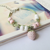 Strawberry Bracelet Female Korean Simple Student Mori Sweet Japanese Girl Handset Jingdezhen Ceramic Jewelry Wholesale