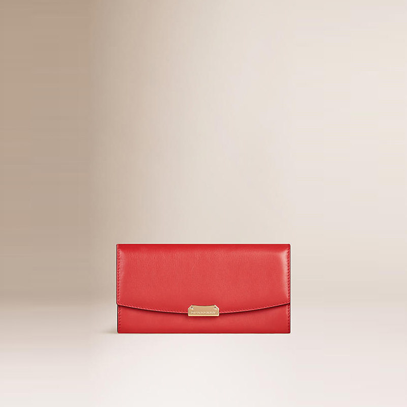 BURBERRY/博柏利光泽小牛皮长款钱夹 39969201