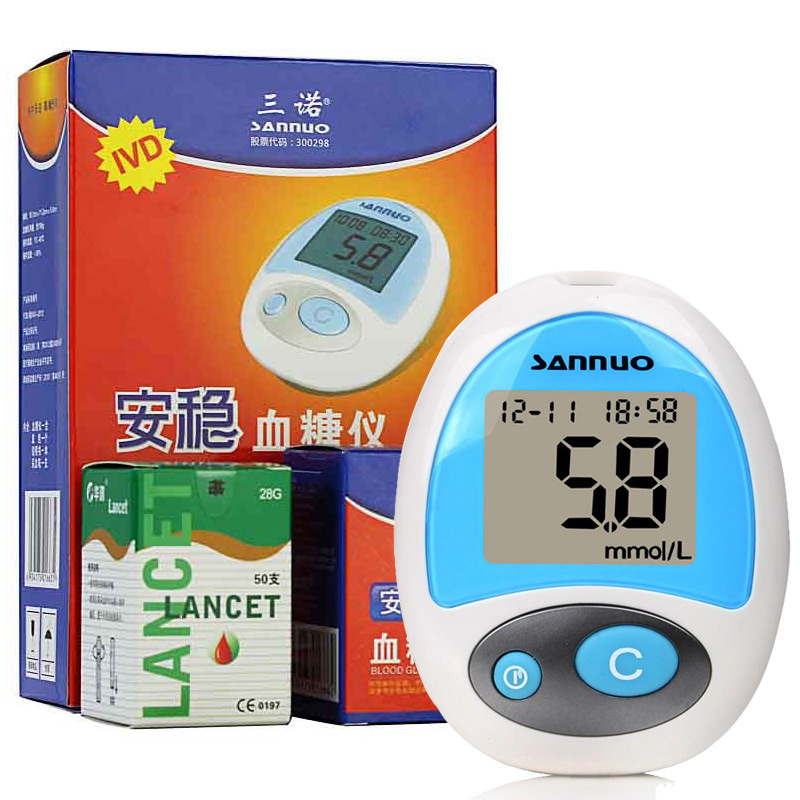 三诺安稳血糖仪 家用测血糖仪器 家用血糖试条 试纸包邮