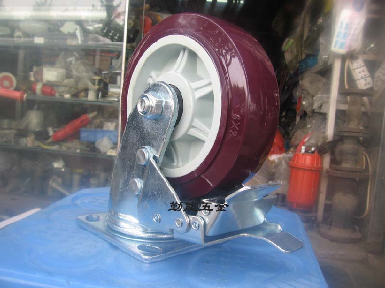 Shen Feng caster 6 inch heavy caster 6*2 polyurethane brake steering wheel 150 * 50PU left and right brake wheel