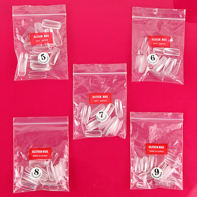 KaSi美甲全贴透明延长甲片 假指甲贴片 可剪短款指甲片5--9号任选