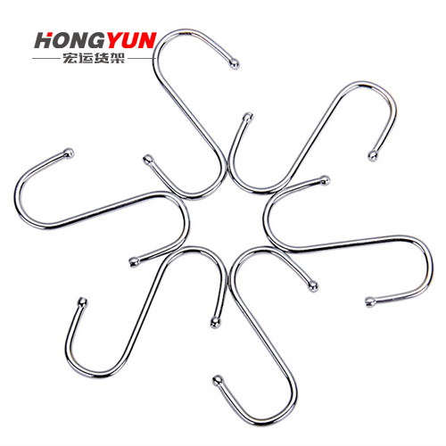 Metal S-shaped hook kitchen hook coat hat hook clothing hook door rear wall multi-function display hook S-shaped single hook