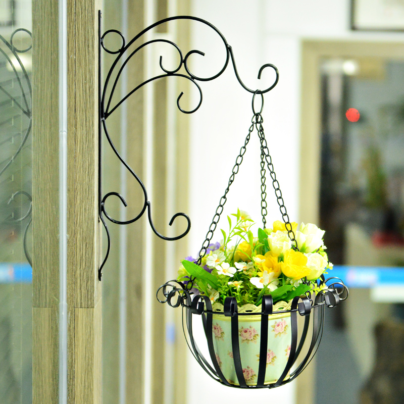 Iron flower stand balcony flower pot green radish hanging orchid flower stand flower basket hanging basket decorative flower stand office environment flower stand
