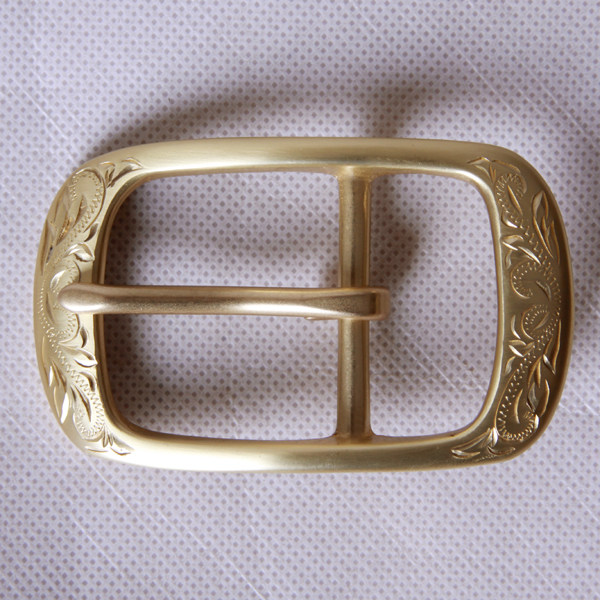 Manual Chisel Engraving Brass Needle Belt Buckle Head Pure Bronze Cow Leather Belt Clip Accessories Men Punching Belt Head