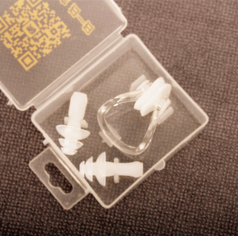 New multi-color upgraded version of imported silicone earbuds nose clip boxed bag