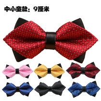 High quality childrens bow tie sharp angle Korean version of the primary school baby double bow tie favorite British fan performance accessories
