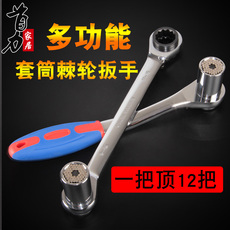 Ключ-трещётка 棘轮扳手多用套筒梅花两用快速双向自动省力扳手塑柄汽修家用五金