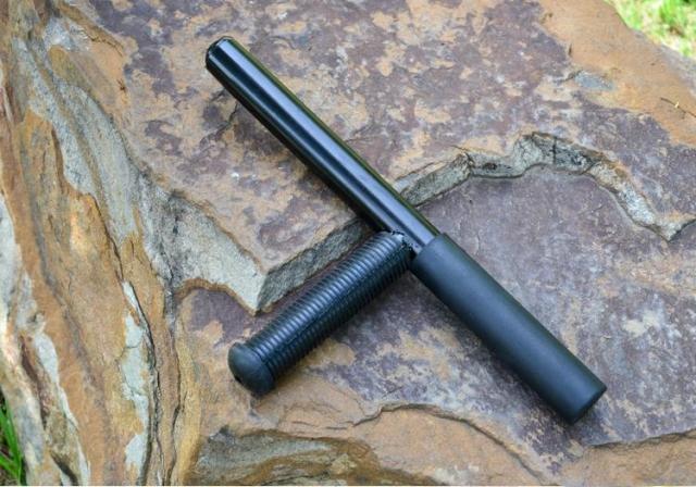 Retractable metal T-stick T-turn T-stick Fitness security special rubber handle New store promotion