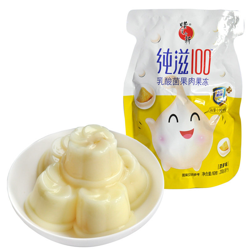 【天猫超市】蜡笔小新 纯滋100乳酸菌果肉果冻200g菠萝味布丁零食