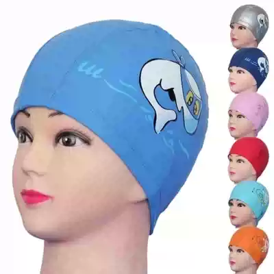 Children's swimming cap Waterproof ear protection PU cap Children's coated silicone swimming cap