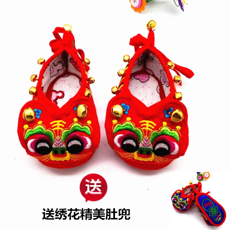 Pure hand - made tiger shoes baby boy and girl baby tiger shoes soft soles 100 days old school footwear