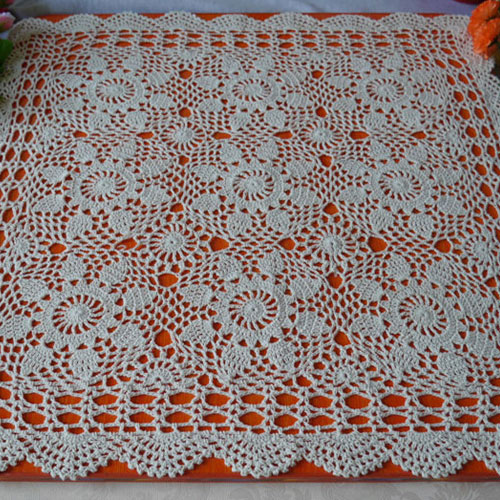 I love my home pure hand crochet hook flower cotton lace hollowed-out woven universal cover towel square