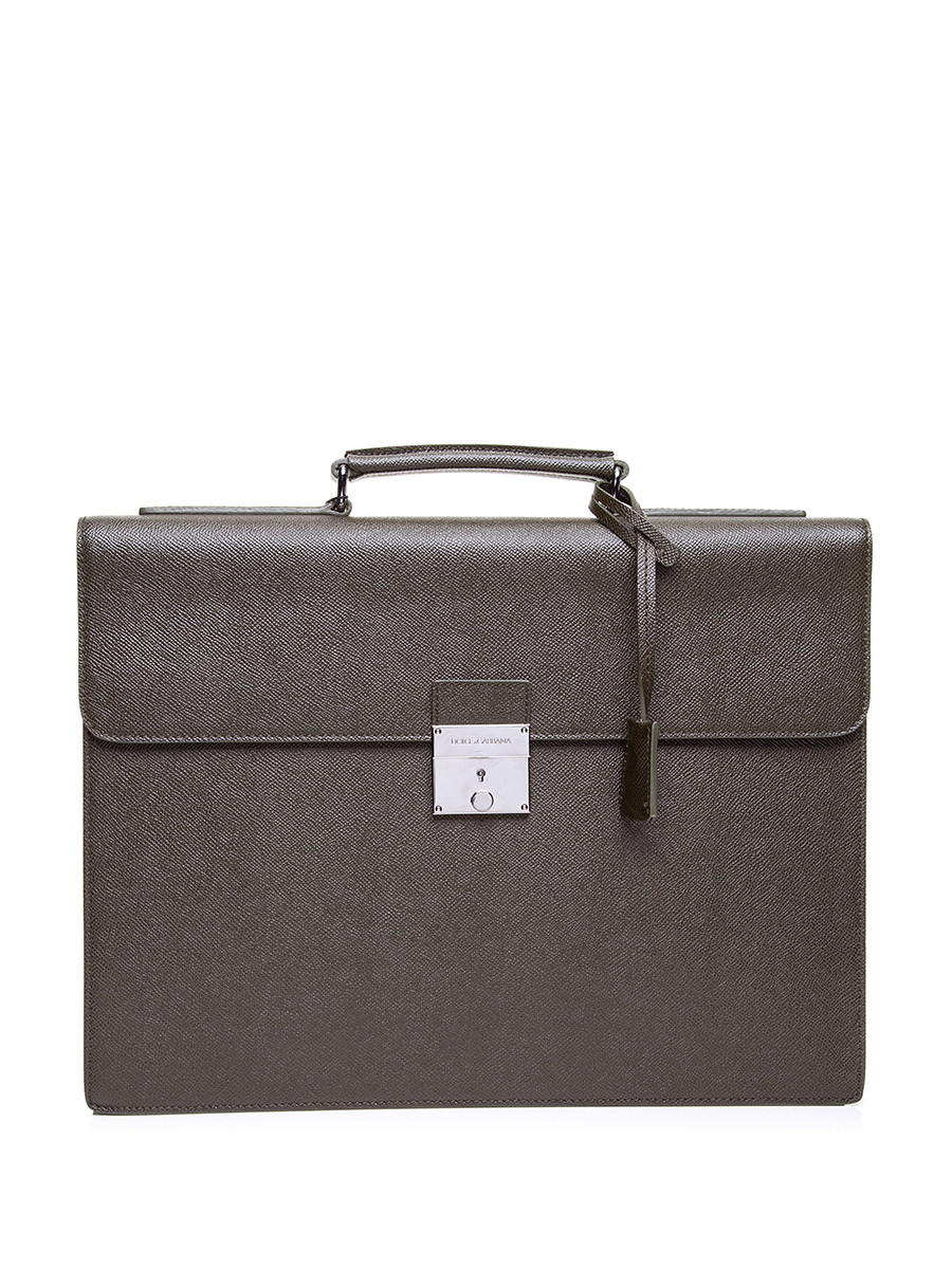 Dolce&Gabbana 深褐色锁扣饰手提公文包