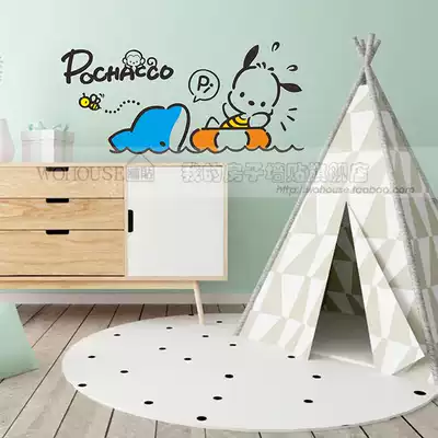 Pochacco Pacha dog series 22 cute cartoon wall stickers living room background wall children's room decoration stickers