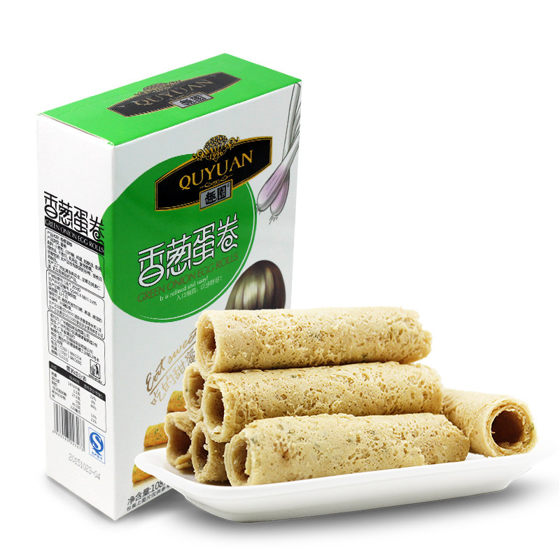 【天猫超市】趣园 香葱蛋卷108g  传统工艺  休闲食品零食点心○