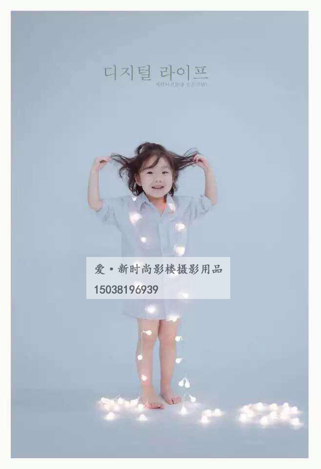 10 meters long 100 lights photography props European and American children's creative props LED light string bulb light warm light