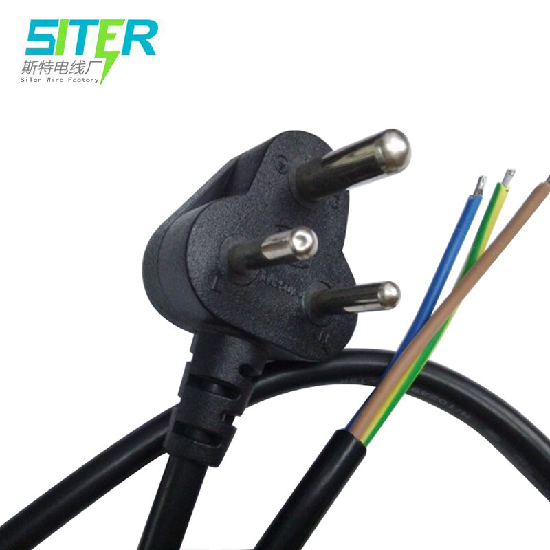 Small South African single-head bare wire 3*0 75 square 3 round plug light box with household appliances India standard power cable