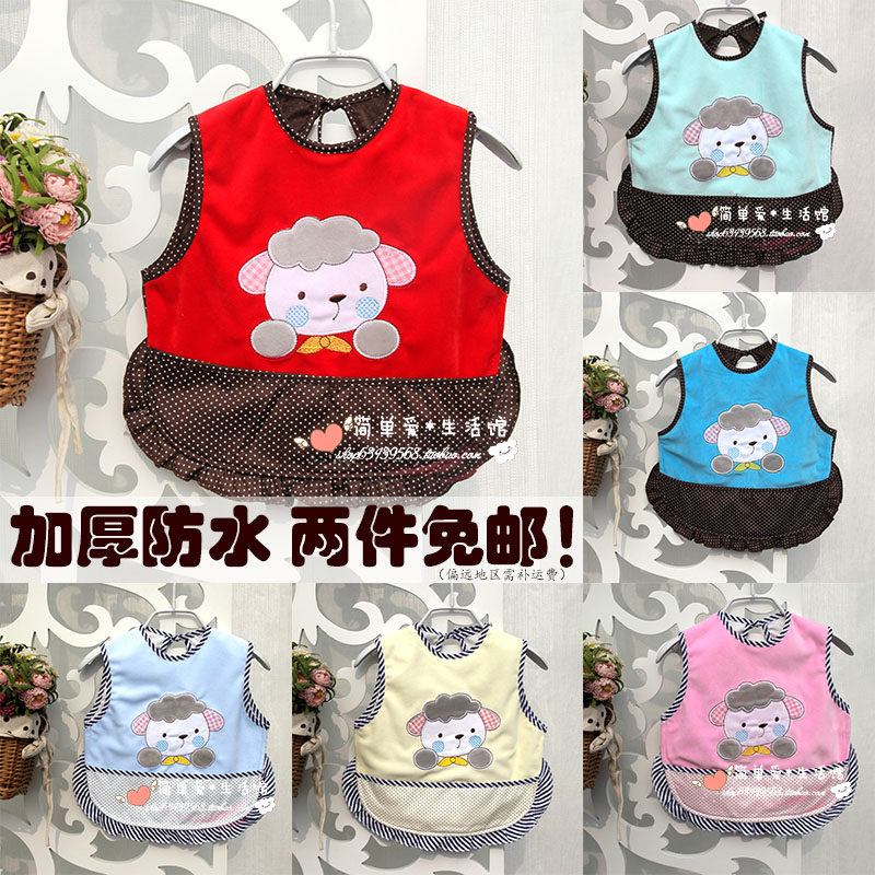 Baby saliva towel velvet waterproof eating bib baby bib eating clothes bib coverall children reverse dressing