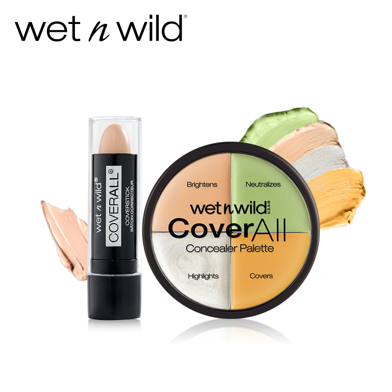 美国wetnwild魅力派 完美遮瑕棒+四色修颜遮瑕色盘 遮瑕套装