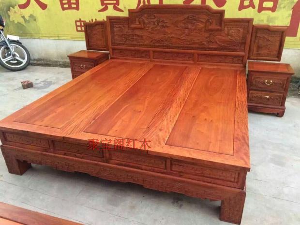 Mahogany bed Burmese flower bed Rosewood bed Rosewood bed