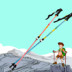 Trẻ em ngoài trời trekking cực carbon siêu ánh sáng khóa kính thiên văn nữ titan trẻ em hợp kim đi bộ leo núi leo núi - Gậy / gậy gậy leo núi gấp gọn Gậy / gậy