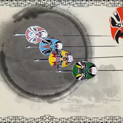 Chinese style blue and white porcelain lotus pendant Facebook bookmark Traditional craft characteristic gift to send foreigners abroad handy gift