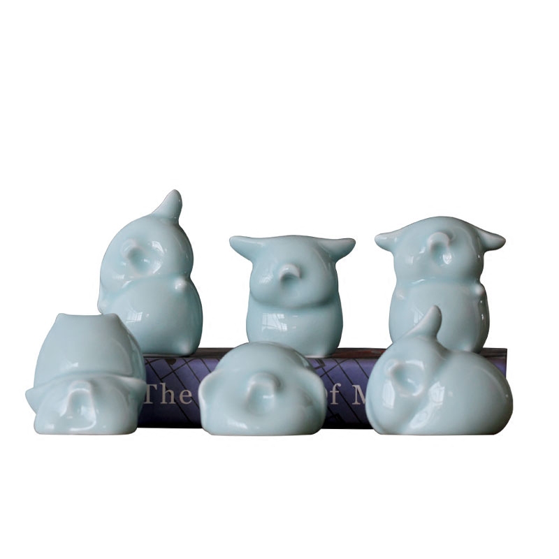 Jingdezhen shadow green home home room bedroom adornment family, lovely cartoon creative ceramics furnishing articles suit a pig